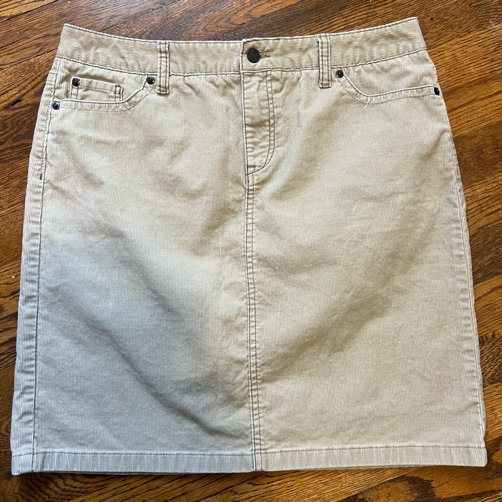 LL Bean Corduroy Favorite Fit Pencil Skirt Size 12 Petite